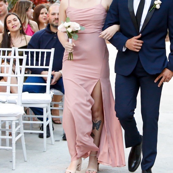 NWT Azazie Zaina Dress in Dusty Rose - Picture 3 of 10